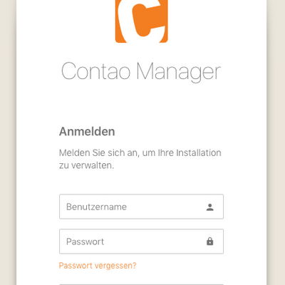 Contao Manager anmelden