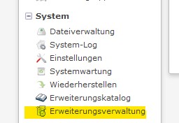 Erweiterungsverwaltung Contao 3